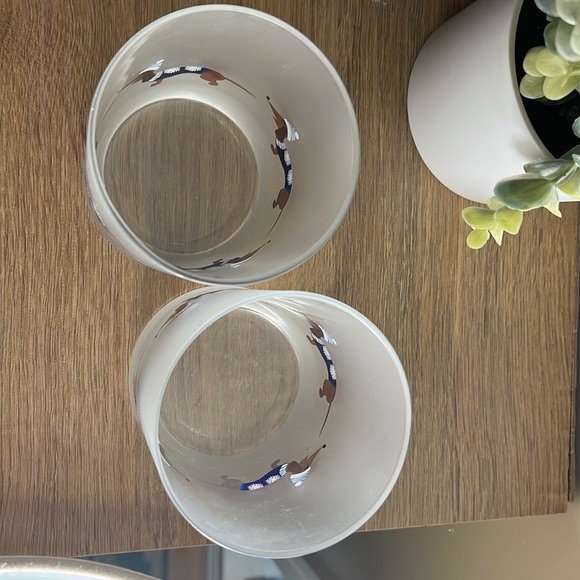 Culver Dachshund Winter Sweaters Frosted Drinking Glasses Holiday x2 Dogs Rocks - Picture 5 of 7